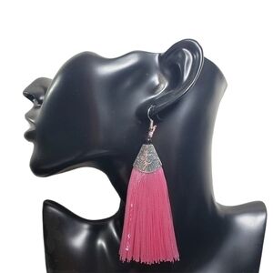 Fashion Jewelry Pink French Hook Tassel Earrings